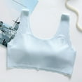 thumbnail image 2 of Wuxian Girls Bralette For Older Girls Teen In Primary And Junior High Schools Thin Seamless Bra Breathing Comfort Soft Solid Color Bra,Blue, 2 of 4