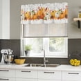 thumbnail image 4 of Orange Fall Curtain Valances for Windows, Kitchen Valance Window Treatments Panel 2 Pack, Thanksgiving Botanical Vintage Rod Pocket Short Curtains for Bathroom Bedroom 60 x 18 Inch, 4 of 8