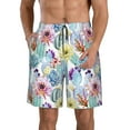 thumbnail image 2 of Uemuo Cactus Pattern Men's Swim Trunks Hawaiian Beach Bathing Suit Swimsuits Beach Quick-Dry Shorts with Pockets-XX-Large, 2 of 9
