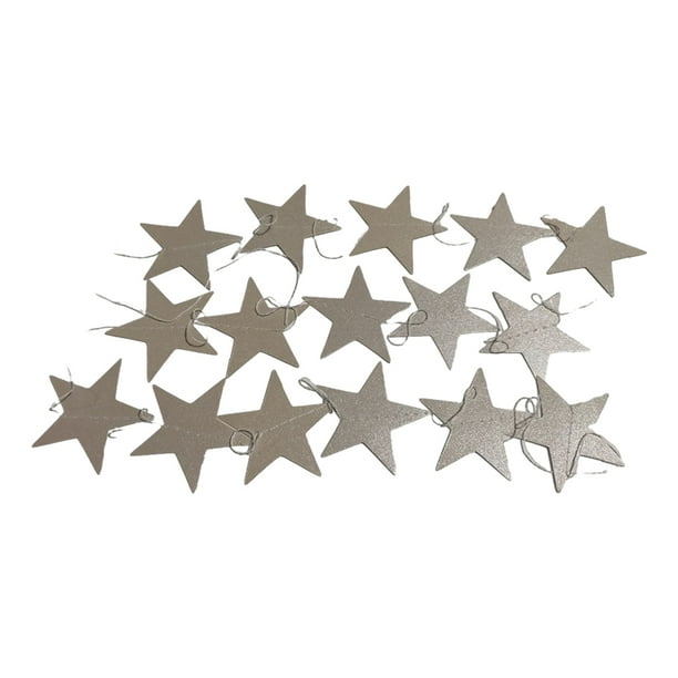 Guirnalda de papel con forma de estrella Advancent 2M Adornos colgantes para fiestas plata