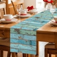 thumbnail image 5 of Turquoise Farmhouse Table Runner 72 Inches, Vintage Teal Wooden Bed Runner Dresser Scarves Tabletop for Indoor Outdoor Parties/Ceremony/Banquet, 16" x 72", 5 of 9