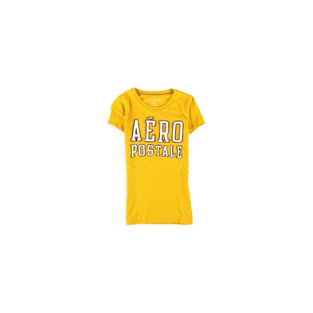 Aeropostale - Camiseta con adornos apilados para mujer, amarillo, extragrande Aeropostale Camiseta adornada