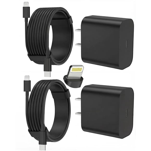 Cargador FEEL2NICE de carga rápida 12W USB-C, 2 unidades con cables
