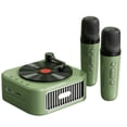 thumbnail image 1 of Mistaha Haut-Parleur Karaoké Rétro Portable Style CD avec Microphones Doubles - Vert, 1 of 6