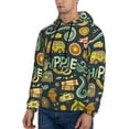 thumbnail image 3 of Rateoe Colorful Hippie Pattern Mens Hoodie, Pullover Hooded Sweatshirt, Kangaroo Pocket Hoodie Ideal for Daily Wear, Travel and Home-Large, 3 of 7