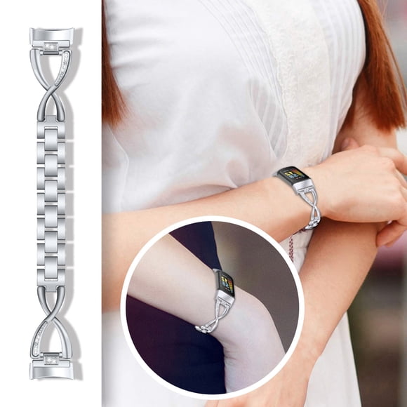 WIFKLSIIPG for Fitbit- Charge 5 Watch Alloy Diamond Fashion Strap Replacement Strap