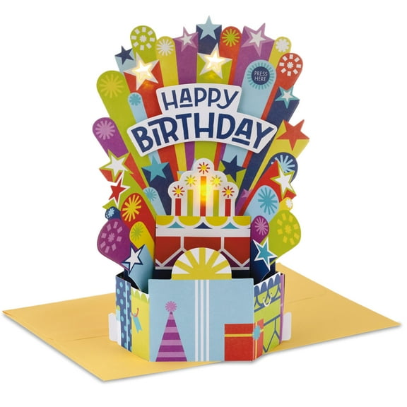 Hallmark ARH1376 Celebrate Big Musical 3D Pop-Up Birthday Card With Light