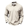 thumbnail image 3 of IAJDKMEK Men's Long Sleeve Golf Polo Shirt - Mesh Button Down Tops, Moisture Wicking Casual Shirts for Outdoor Sports,Beige L, 3 of 6