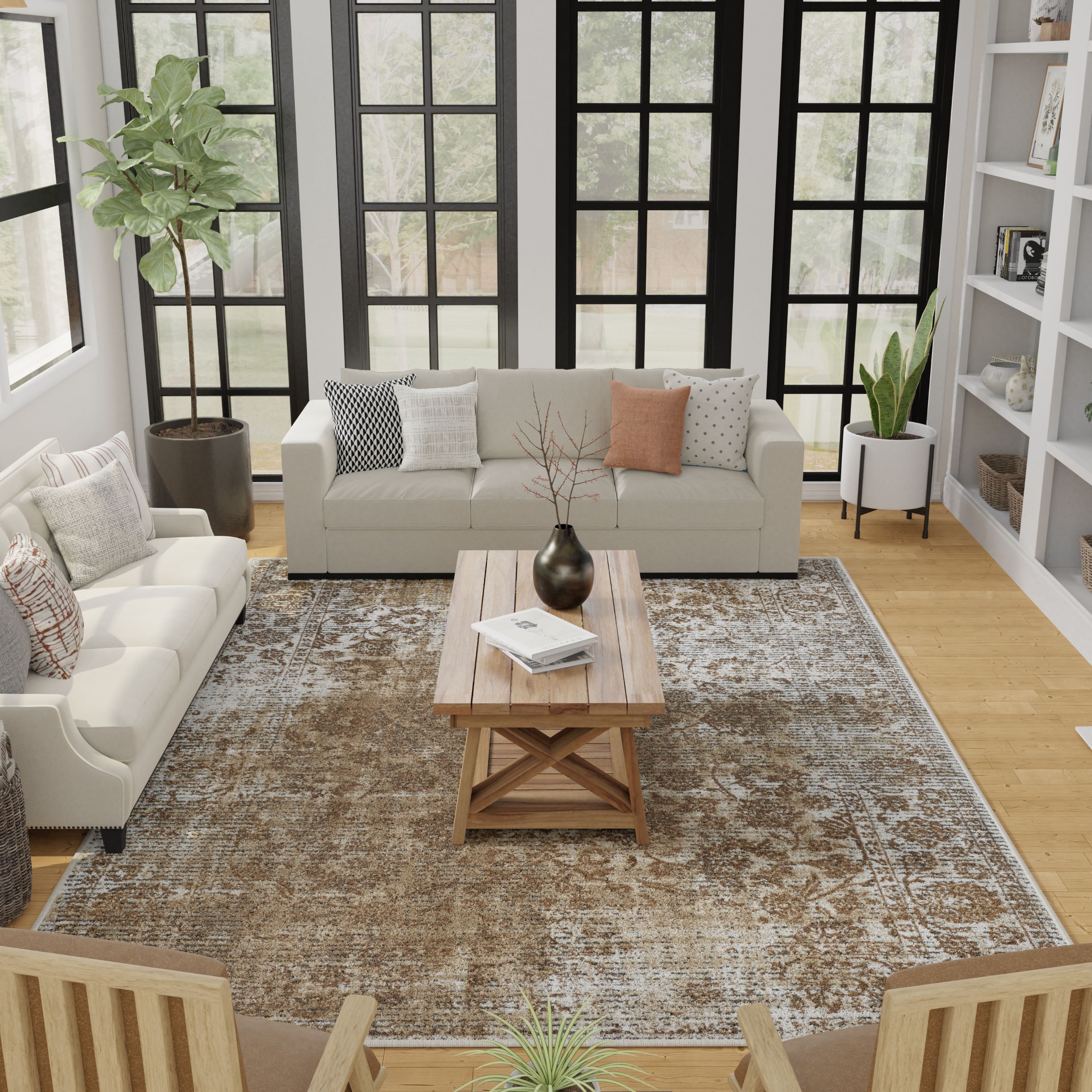 Loomaknoti Aysal Alazah 3' x 5' Beige Oriental Indoor Accent Rug