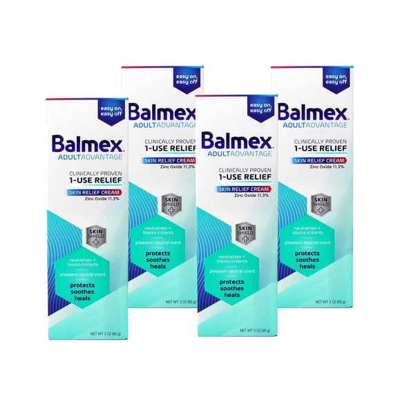 4 Pack - Balmex Adult Care Rash Cream 3oz Each