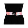 thumbnail image 4 of INSPIRE CHIC Women's Shimmer Skinny Stretchy Waist Belts Sequins Decor Elastic Belts for Dresses Pink, 4 of 6