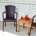 thumbnail image 6 of Sunnydaze Segesta Plastic Outdoor Dining Armchair - Set of 2, Wenge, 6 of 11