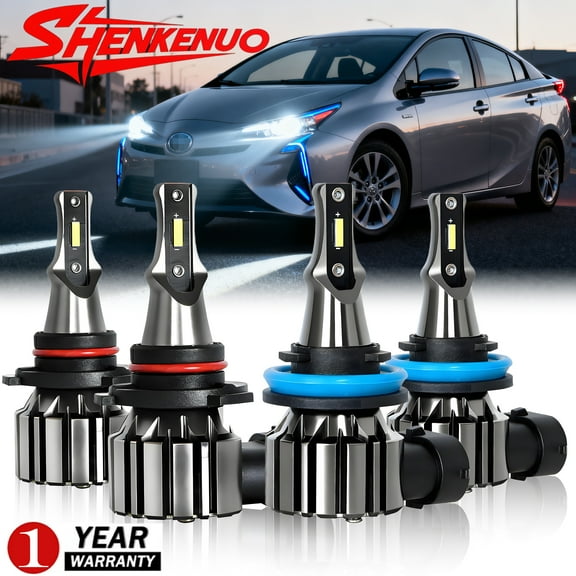 For Toyota Prius 2010-2015 LED Headlight High-Low Beam Bulbs 6000K White,Pack of 4