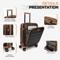 thumbnail image 3 of New York Xpress 20-inch Hardside Carry on Luggage with TSA Lock and Laptop Pocket, Black, Cy2431, 3 of 9