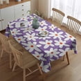 thumbnail image 2 of Purple Daisy Flower White Blooms Pattern Rectangle Tablecloth 60"x84",Waterproof Polyester Rectangle Table Cloth, Wipeable Spillproof Polyester Tablecloth for Dining, Camping, Indoor and Outdoor, 2 of 5