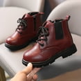 thumbnail image 2 of KaLI_store Kids Warm Boots Girls Ankle Boots Side Zipper Low Heels Boots B,9, 2 of 5