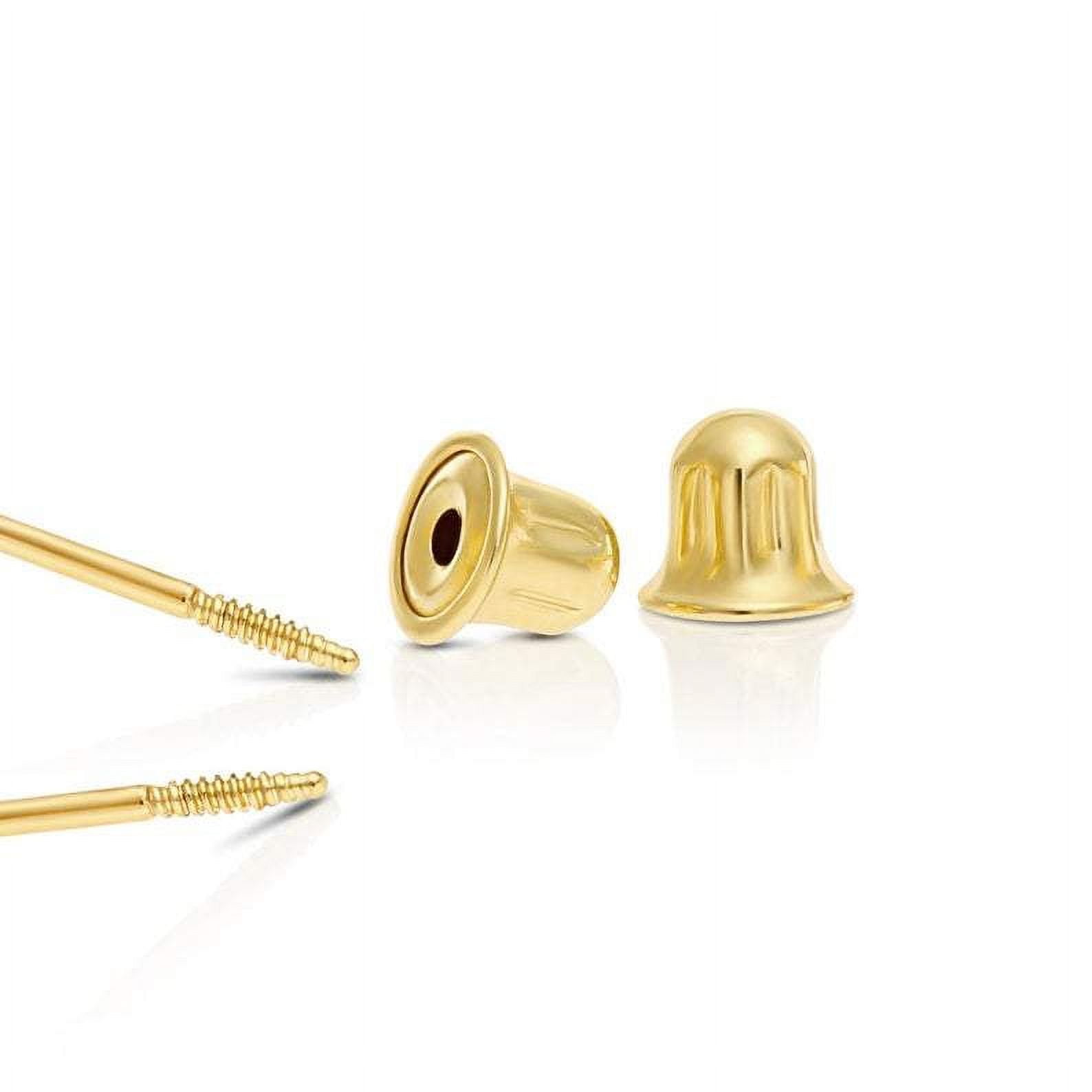 14KY,14KW,18KY & 18KW .036 Threaded Earring Posts & 6mm Threaded Earring  Backs Sets