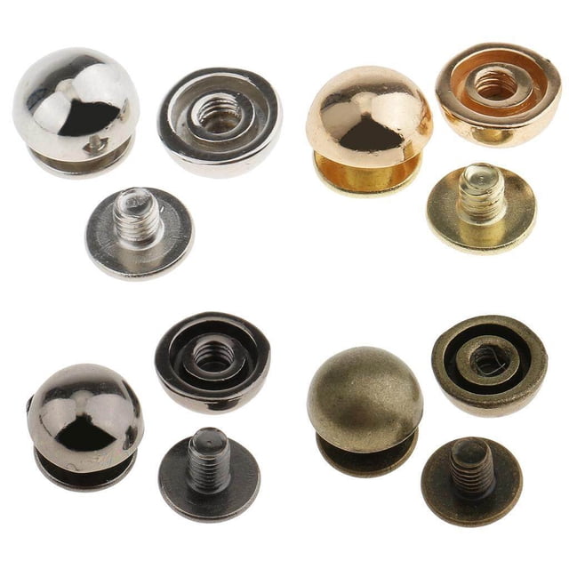 20 Pieces Mushroom Dome Rivets Studs Spikes for Studs Buttons Rivets Leathercrafts Leather Craft Bag 8mm gold