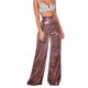 thumbnail image 2 of Pantalones casuales de mujer con lentejuelas brillantes, pierna ancha, cintura alta, pantalones largos rectos para todas las estaciones, rojo S, 2 of 7