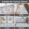 thumbnail image 4 of Findosom 2pcs Kitchen Rugs, Washable Boho Farmhouse Kitchen Mats for Floor, Non Slip Thick Indoor Kitchen Floor Mat Carpet Runner Rugs for Entryway Hallway Laundry Home Decor 20"x32"+20"x59" Gray, 4 of 8