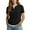 Black, variant on Kelon Tops for Women Short Sleeve Shirts Crew Neck Business Dressy Spring Summer Fashion Outfits Trendy Clothes, S