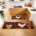 thumbnail image 4 of Rooster Chicken Kitchen Mats for Floor of 2 Farmhouse Sunflowers Kitchen Rugs Non Washable Absorbent Kitchen Runner Rugs Farm, 4 of 4