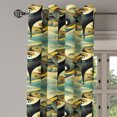 thumbnail image 3 of Ambesonne Abstract Grommet Curtain, Contemporary Roundy Waves, 50"x120", Ivory Slate Blue Marigold, 3 of 5