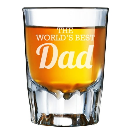 The World's Best Dad Engraved Barcraft Fluted Shot (Best Shot Glasses Ever)
