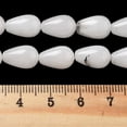 thumbnail image 5 of 2strands Natural White Jade Beads Strands Teardrop 12x8mm Hole: 1.2mm about 33~34pcs/strand 15.16~16.54''(38.5~42cm), 5 of 5
