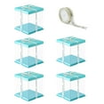 thumbnail image 1 of yeacher Double Layer Blue Transparent Cake Packaging Box - 8 Inch Plastic Container with Blue Lid and Base, 5-Piece Set for DIY and Accessories, 1 of 6