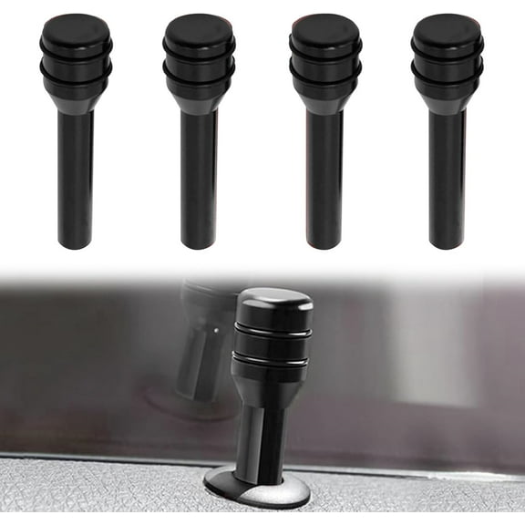 4Pcs Aluminum Alloy Door Lock Cover Decor,Black Inner Door Pull Pins,Auto Interior Door Lock Bolt Pin Covers,Vehicle Inner Accessories