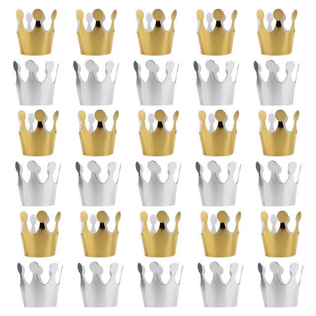 30Pcs Beautiful Party Hats Comfortable Paper Crown Hats Birthday Party Supply