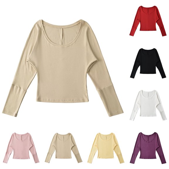 Women's Loose Fit Long Sleeve Round Neck Pocket Patchwork Solid Color Blouse Top Comfy Versatile Casual Business Office Outfits | CSEONE,Black L