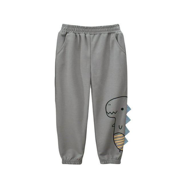 Odeerbi 0-9 Años Niños Dinosaurio Pantalones de Algodón Verano Impreso Cintura Elástica Pantalones Largos