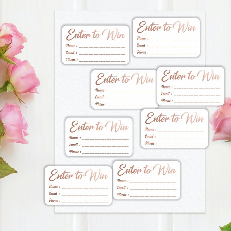 enter-to-win-cards-pack-of-100-rose-gold-foil-letterpress-3-5-x-2-raffle-tickets-contest-entry-card-lucky-draw-blank-member-id-walmart-com for Free Printable Enter To Win Tickets Enter to Win Cards - (Pack of 100) Rose Gold Foil Letterpress 3.5