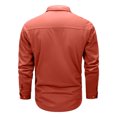 thumbnail image 4 of Men's Solid Color Long Sleeve Cargo Shirts Breathable Lightweight UPF 50 Sun Protection Button Down Lapel Collar Multi Pocket Tactical Tops, 4 of 6