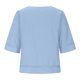 thumbnail image 5 of Top de mujer con cuello redondo y manga media - Camiseta lisa con costuras huecas - Tejido suave y elástico, informal/playa/fiesta, lavar a mano en frío, 5 of 6