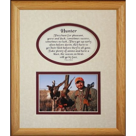 8X10 Bird Hunter Picture & Poetry Photo Gift Frame ~ Cream/Burgundy Mat ~ Pheasant/Duck/Goose Keepsake Gift For A Bird