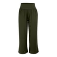 thumbnail image 6 of Women's High Waisted Yoga Pants with Pockets, Loose Wide Leg Fold Over Waist Sweatpants, Soft Lounge Athletic Pants for Women, Comfy Casual Workout Pants Army Green XL, 6 of 9