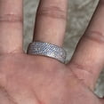 thumbnail image 4 of Real Solid 925 Sterling Silver Eternity Band Ring Wedding Iced Micro Pave Anillo De Plata Pinky Size 10, 4 of 10