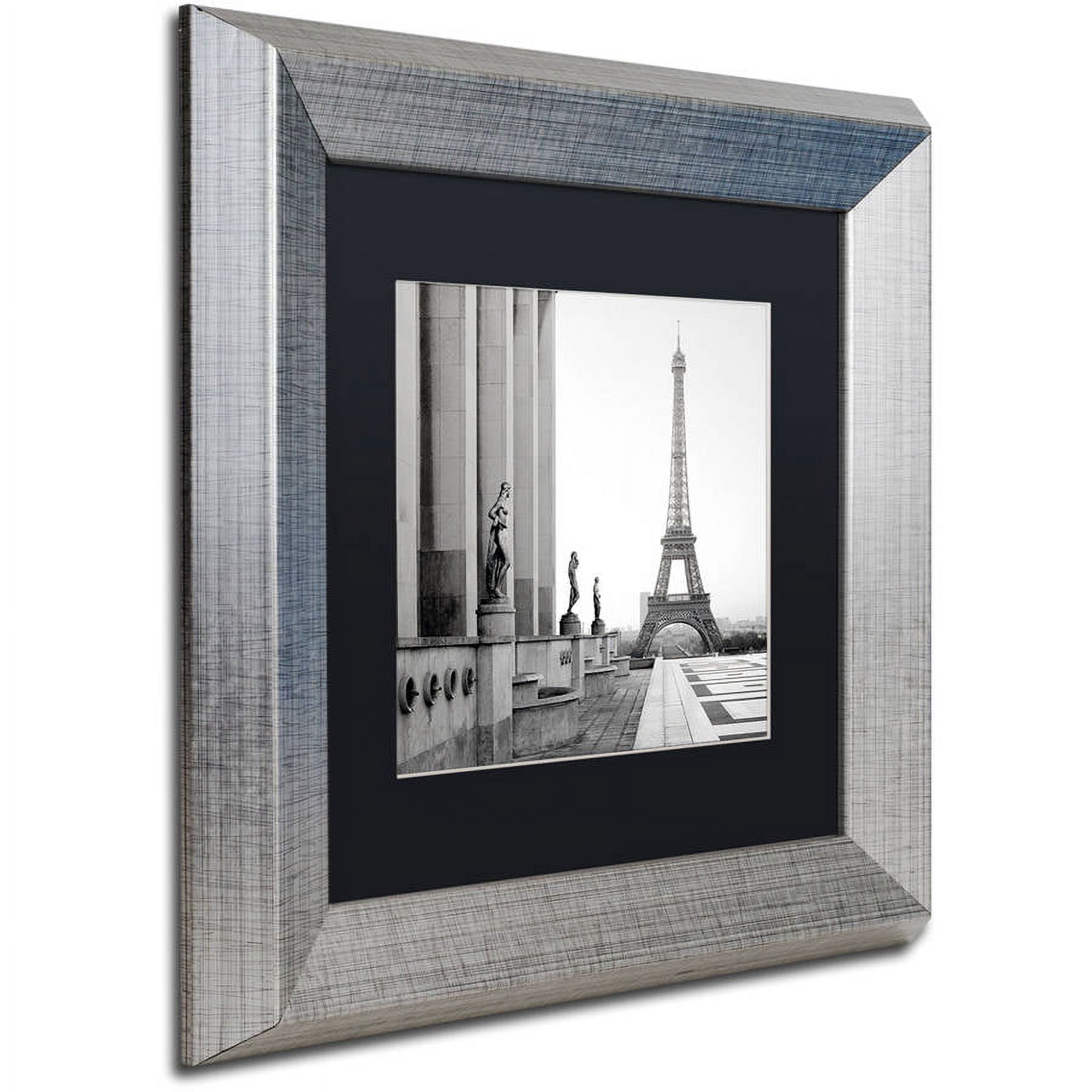 Trademark Fine Art "Tour Eiffel 5" Canvas Art by Alan Blaustein, Black Matte, Silver Frame