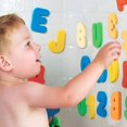 thumbnail image 2 of Organizador de juguetes de baño 36 espuma suave Abc 123 letras y números Alfabeto de baño Juguetes para bebés para aprendizaje temprano Letras de espuma y bolsa de red de almacenamiento de secado ráp, 2 of 5