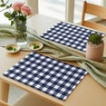 thumbnail image 6 of Navy Blue Check Placemats for Dinning Table Set of 6, Farmhouse Buffalo Plaid Blue Burlap Kitchen Place Mats Waterproof Cloth Table Mats, Indoor Outdoor Placemats Easy Clean Dinner Decor, 6 of 8