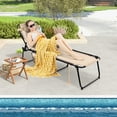thumbnail image 2 of Gymax Patio Folding Chaise Lounge Portable Lay Flat Reclining Chair w/ 4-Level Backrest Side Pocket, 2 of 8