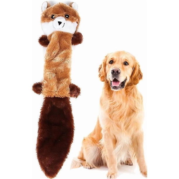 Squeaky Plush Dog Toy for Boredom, No Stuffed Raccoon Soft Dog Toys for Small Medium Large Dogs