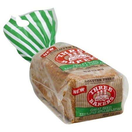 Grain Bread - Three Bakers Gluten-Free Great Seed Whole Grain & 7 Seed Bread, 17 oz