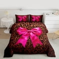 thumbnail image 2 of Castle Fairy Pink Ribbon Bow Full Size Comforter Sets,Abstract Cheetah Print Bedding Sets, 2 of 8