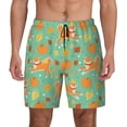 thumbnail image 2 of Picia Cute Shiba And Pumpkins pattern Mens Swim Trunks with Compression Liner Stretch Beach Shorts Quick Dry with Zipper Pockets No-Chafing Board Shorts-Small, 2 of 9