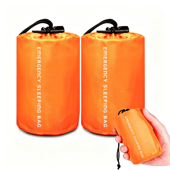 Fbezvcl Emergency Sleeping Bag Survival Bag,Portable Waterproof Thermal Bivy Sacks,Bivvy Bags,Camping Mylar Sleeping Bag Survival Gear Emergency Blankets Survival Shelter