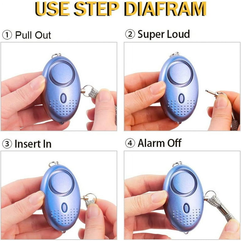 Sherry Personal Safety Alarm, 140dB Siren with LED Light, 5 Pack